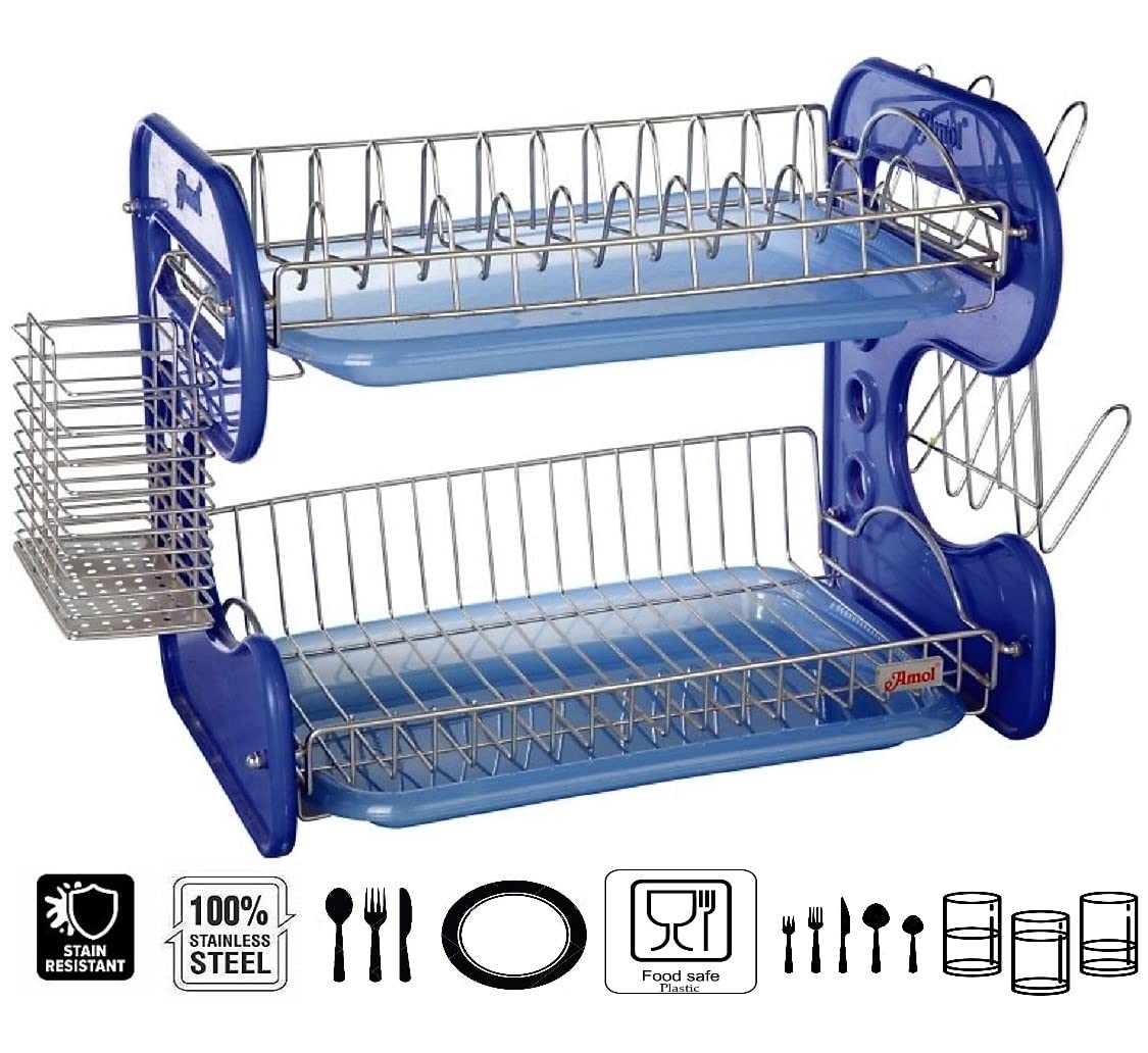 7791 STAINLESS STEEL DRAIN BOWL STORAGE RACK HOLDER PLATE DISH CUTLERY CUP RACK WITH TRAY KITCHEN SHELF STAND 7791 STAINLESS STEEL DRAIN BOWL STORAGE RACK HOLDER PLATE DISH CUTLERY CUP RACK WITH TRAY KITCHEN SHELF STAND